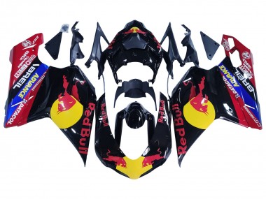 Großhandel Ducati 848/1098/1198 Motorrad Verkleidung 2007-2014 - Glanzendes Schwarz Gelb Blau Red Bull