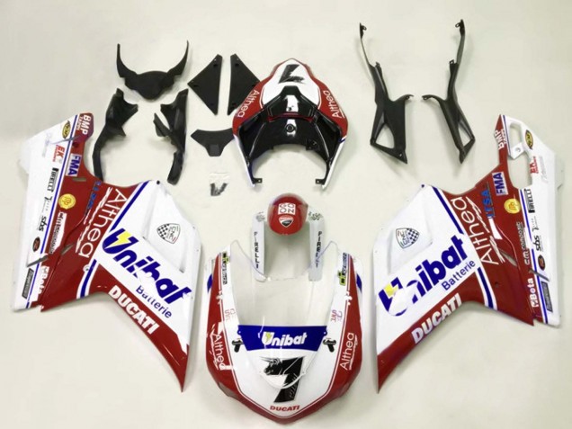 Großhandel Ducati 848/1098/1198 Motorrad Verkleidung 2007-2014 - Weiss Rot Blau Unibat 7