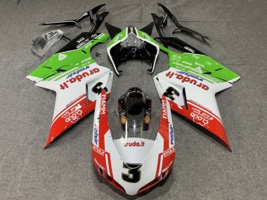 Großhandel Ducati 848/1098/1198 Motorrad Verkleidung 2007-2014 - Weiss Rot Grun Valsir 3