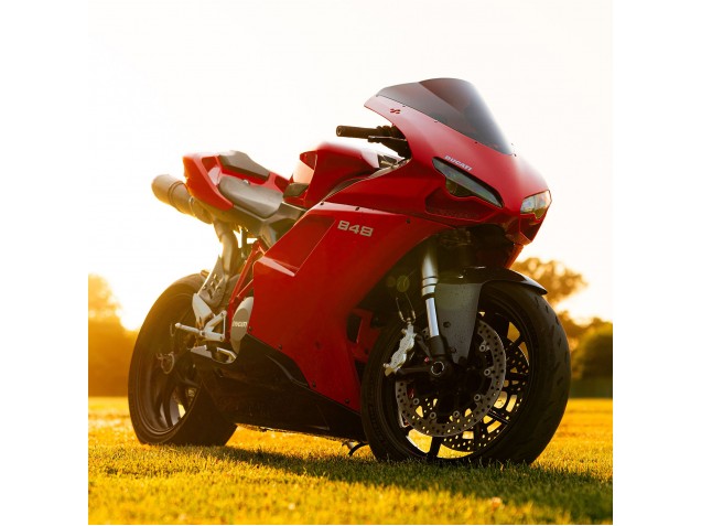 Großhandel Ducati 848 Motorrad Verkleidung 2007-2014 - Rot Glanzendes Schwarz