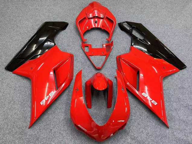 Großhandel Ducati 848 Motorrad Verkleidung 2007-2014 - Rot Glanzendes Schwarz