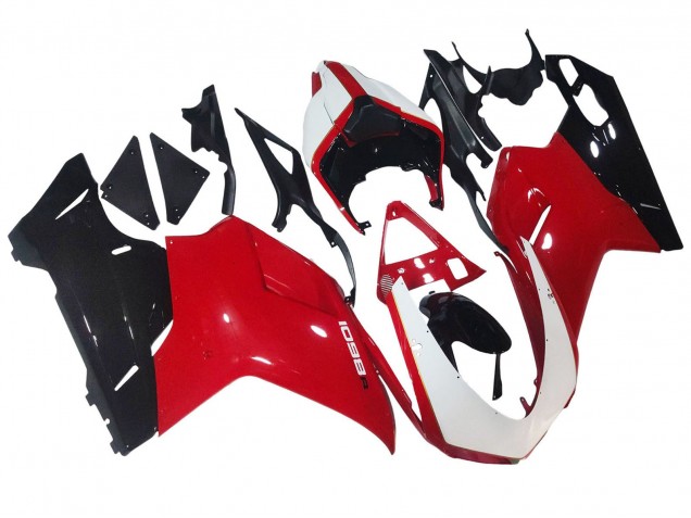 Großhandel Ducati 1098 Motorrad Verkleidung 2007-2014 - Weiss Rot Glanzendes Schwarz
