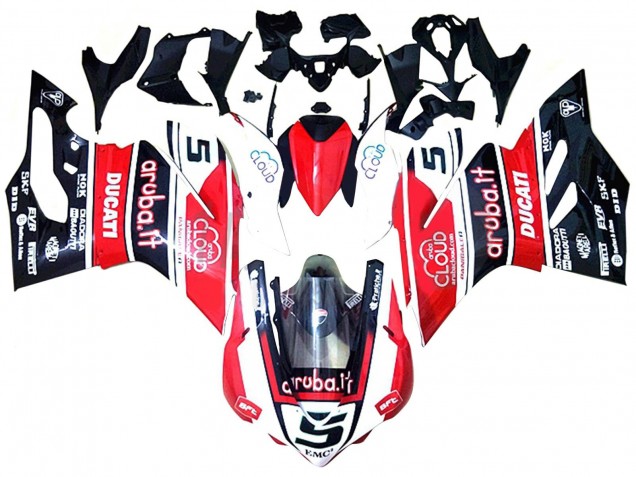 Großhandel Ducati 959/1299 Motorrad Verkleidung 2015-2020 - Weiss Rot Glanzendes Schwarz Aruba 5