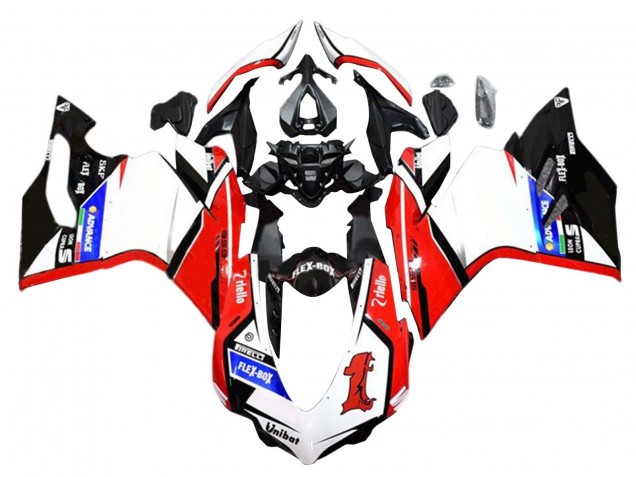 Großhandel Ducati 959/1299 Motorrad Verkleidung 2015-2020 - Weiss Rot Glanzendes Schwarz Unibat Flex-Box