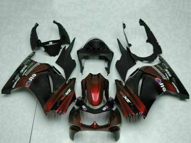 Großhandel Kawasaki EX250 Motorrad Verkleidung 2008-2012 - Glanzendes Schwarz Kastanienbraun Rot