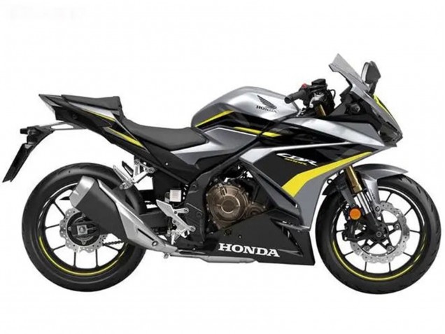 Großhandel Honda CBR500R Motorrad Verkleidung 2022-2023 - Silber Gelb Glanzendes Schwarz