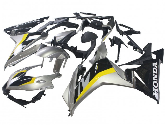 Großhandel Honda CBR500R Motorrad Verkleidung 2022-2023 - Silber Gelb Glanzendes Schwarz