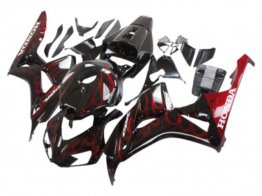 Großhandel Honda CBR1000RR Motorrad Verkleidung 2006-2007 - Glanzendes Schwarz Rot Flamme