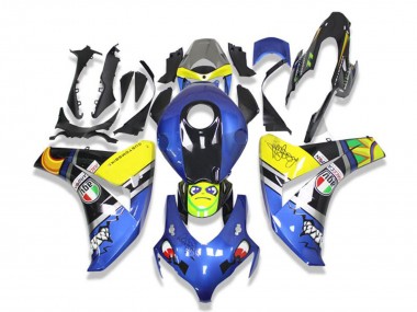Großhandel Honda CBR1000RR Motorrad Verkleidung 2008-2011 - Blau Gelb Glanzendes Schwarz Hai
