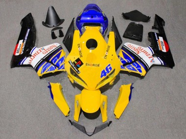 Großhandel Honda CBR600RR Motorrad Verkleidung 2005-2006 - Gelb Blau Weiss Nastro Azzurro 46