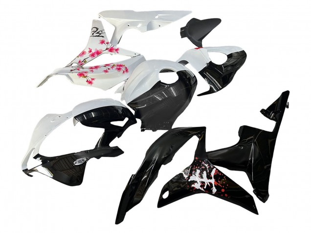 Großhandel Honda CBR600RR Motorrad Verkleidung 2007-2008 - Weiss Cherry Blossom Glanzendes Schwarz Geteiltes