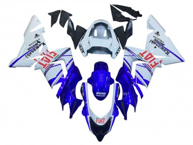 Großhandel Kawasaki ZX10R Motorrad Verkleidung 2004-2005 - Glanzendes Blau Weiss Fiat Motul