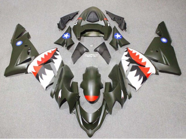 Großhandel Kawasaki ZX10R Motorrad Verkleidung 2004-2005 - Silber Schwarz Ninja