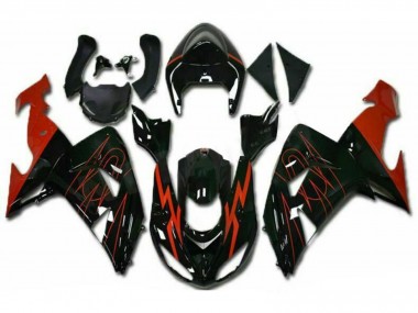 Großhandel Kawasaki ZX10R Motorrad Verkleidung 2006-2007 - Glanzendes Schwarz Rot
