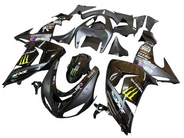 Großhandel Kawasaki ZX10R Motorrad Verkleidung 2006-2007 - Grau Gelb Glanzendes Schwarz Monster Elf