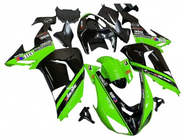 Großhandel Kawasaki ZX10R Motorrad Verkleidung 2006-2007 - Grun Schwarz Elf Touch4 3M
