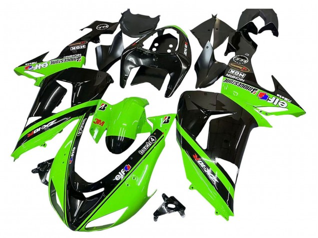 Großhandel Kawasaki ZX10R Motorrad Verkleidung 2006-2007 - Grun Schwarz Elf Touch4 3M
