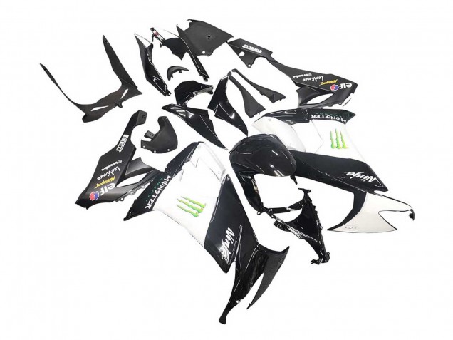 Großhandel Kawasaki ZX10R Motorrad Verkleidung 2008-2010 - Glanzendes Schwarz Weiss Grun Monster Elf