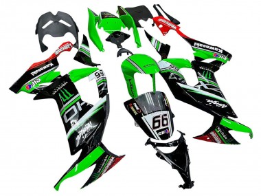 Großhandel Kawasaki ZX10R Motorrad Verkleidung 2008-2010 - Grun Weiss Rot Schwarz Monster Elf 66