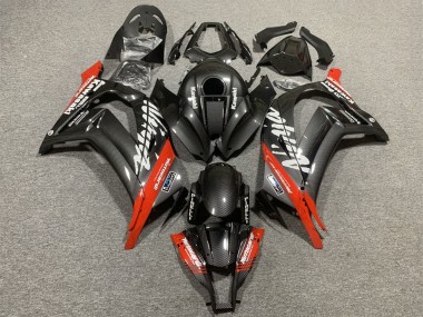 Großhandel Kawasaki ZX10R Motorrad Verkleidung 2008-2010 - Schwarzes Carbonfaser Rot