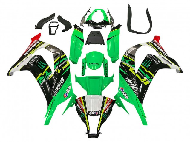 Großhandel Kawasaki ZX10R Motorrad Verkleidung 2011-2015 - Grun Gelb Schwarz Weiss Elf Monster