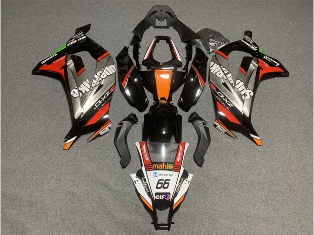 Großhandel Kawasaki ZX10R Motorrad Verkleidung 2011-2015 - Weiss Orange Schwarz Mahi Elf 66 Superbike