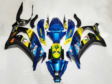 Großhandel Kawasaki ZX10R Motorrad Verkleidung 2011-2015 - Blau Gelb Schwarz Hai