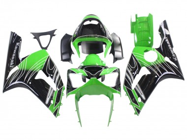 Großhandel Kawasaki ZX6R Motorrad Verkleidung 2003-2004 - Grun Weiss Schwarz
