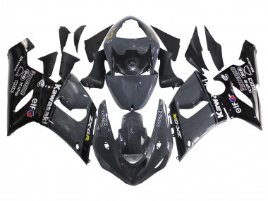 Großhandel Kawasaki ZX6R Motorrad Verkleidung 2005-2006 - Dunkel Grau Schwarz