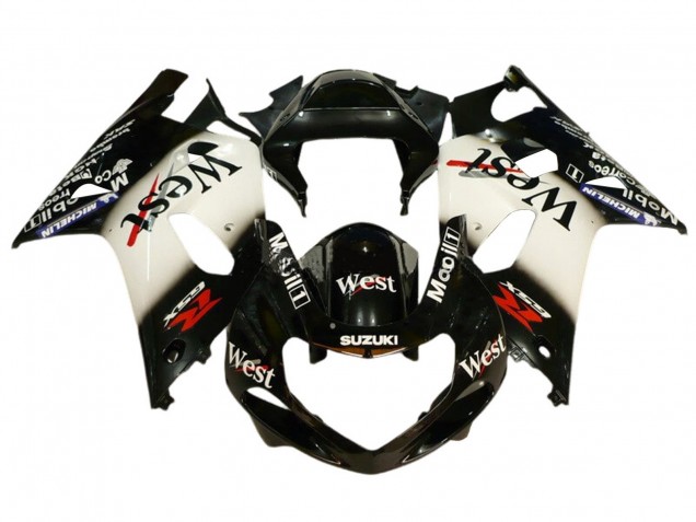 Großhandel Suzuki GSXR 600 / GSXR 750 Motorrad Verkleidung 2001-2003 - Glanzendes Schwarz Weiss West Rot