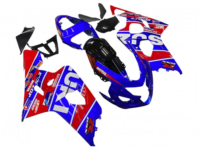 Großhandel Suzuki GSXR 600 / GSXR 750 Motorrad Verkleidung 2004-2005 - Blau Rot Schwarz Motul Dunlop