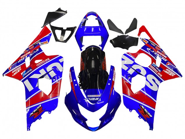 Großhandel Suzuki GSXR 600 / GSXR 750 Motorrad Verkleidung 2004-2005 - Blau Rot Schwarz Motul Dunlop