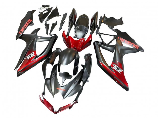 Großhandel Suzuki GSXR 600 / GSXR 750 Motorrad Verkleidung 2008-2010 - Matt Schwarz Rot