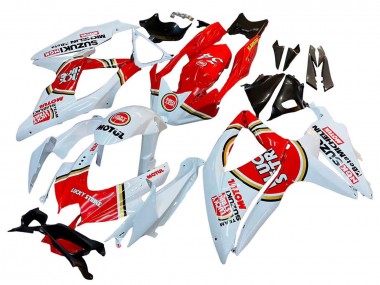 Großhandel Suzuki GSXR 600 / GSXR 750 Motorrad Verkleidung 2008-2010 - Weiss Rot Motul Lucky Strike