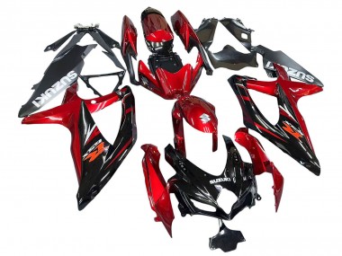 Großhandel Suzuki GSXR 600 / GSXR 750 Motorrad Verkleidung 2008-2010 - Rot Glanzendes Schwarz