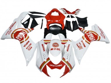 Großhandel Suzuki GSXR 600 / GSXR 750 Motorrad Verkleidung 2008-2010 - Weiss Rot Lucky Strike