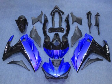 Großhandel Yamaha YZF R3/R25 Motorrad Verkleidung Kit 2015-2018 - Blau Glanzendes Schwarz