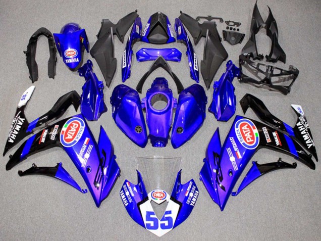 Großhandel Yamaha YZF R3/R25 Motorrad Verkleidung 2015-2018 - Blau Weiss Schwarz ENEOS 55