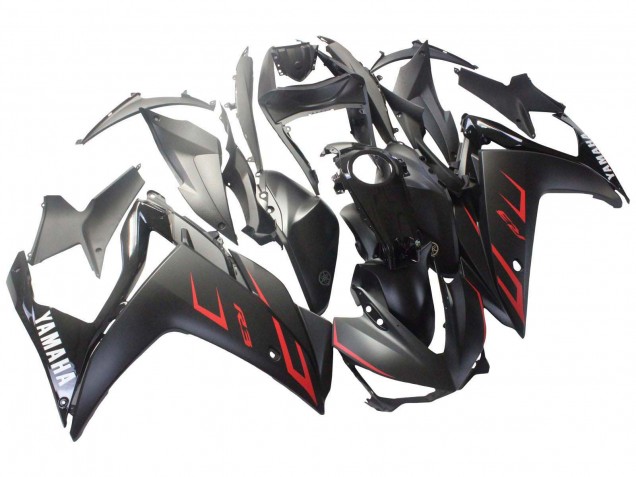 Großhandel Yamaha YZF R3/R25 Motorrad Verkleidung 2015-2018 - Glanzendes Schwarz Matt Schwarz Rot