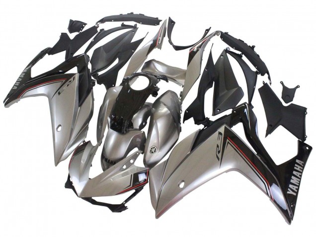 Großhandel Yamaha YZF R3/R25 Motorrad Verkleidung 2015-2018 - Silber Schwarz