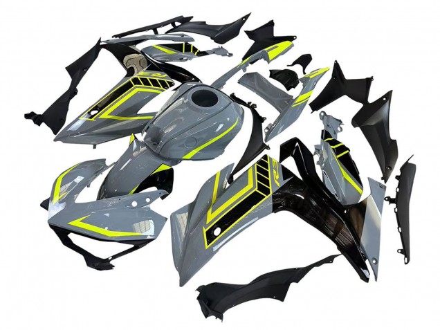 Großhandel Yamaha YZF R3/R25 Motorrad Verkleidung 2015-2018 - Nardo Grau Neon Gelb Schwarz