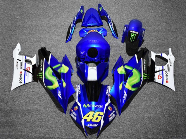 Großhandel Yamaha YZF R3/R25 Motorrad Verkleidung 2019-2021 - Blau Weiss Grun Schwarz Monster MoviStar ENEOS 46