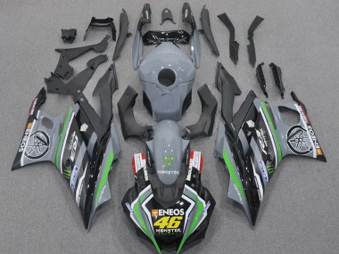 Großhandel Yamaha YZF R3/R25 Motorrad Verkleidung 2022-2024 - Nardo Grau Grun Schwarz Monster ENEOS 46