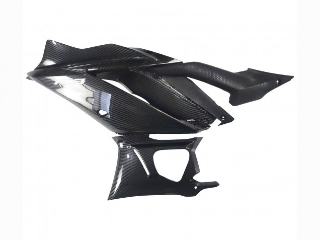 Großhandel Yamaha YZF R3/R25 Motorrad Verkleidung 2022-2024 - Schwarzer Carbonfaser Stil Silberblau