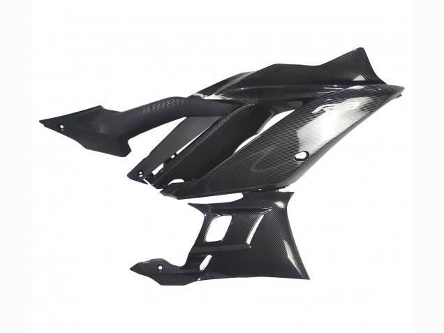 Großhandel Yamaha YZF R3/R25 Motorrad Verkleidung 2022-2024 - Schwarzer Carbonfaser Stil Silberblau