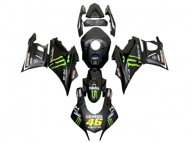Großhandel Yamaha YZF R3/R25 Motorrad Verkleidung 2022-2024 - Schwarz Grun Monster ENEOS 46