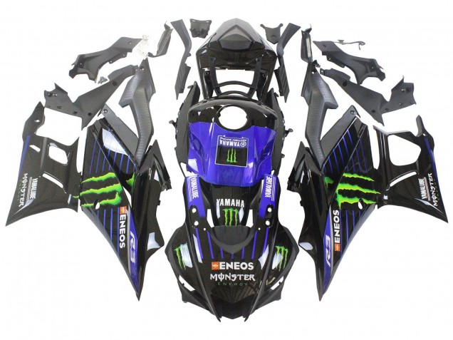 Großhandel Yamaha YZF R3/R25 Motorrad Verkleidung 2022-2024 - Blau Grun Schwarz Monster Yamalube ENEOS