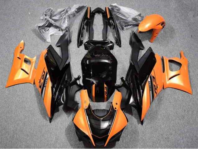 Großhandel Yamaha YZF R3/R25 Motorrad Verkleidung 2022-2024 - Orange Glanzendes Schwarz