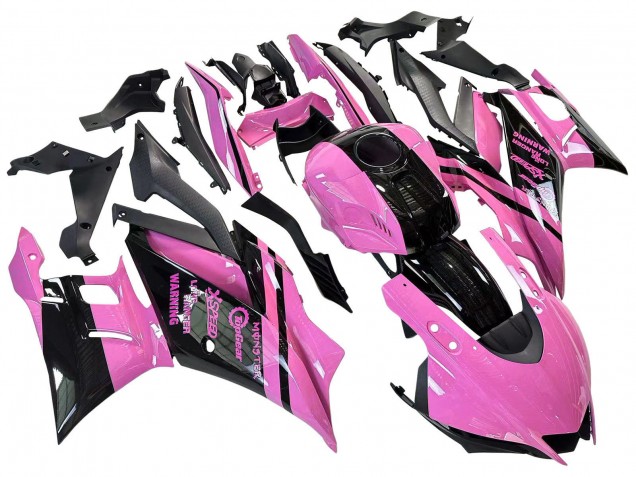 Großhandel Yamaha YZF R3/R25 Motorrad Verkleidung 2022-2024 - Rosa Glanzendes Schwarz Monster