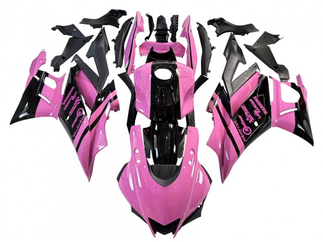 Großhandel Yamaha YZF R3/R25 Motorrad Verkleidung 2022-2024 - Rosa Glanzendes Schwarz Monster